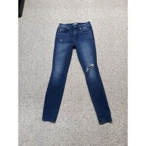 8/29 Good American High Rise Good Waist Style Skinny Distressed Dark Wash